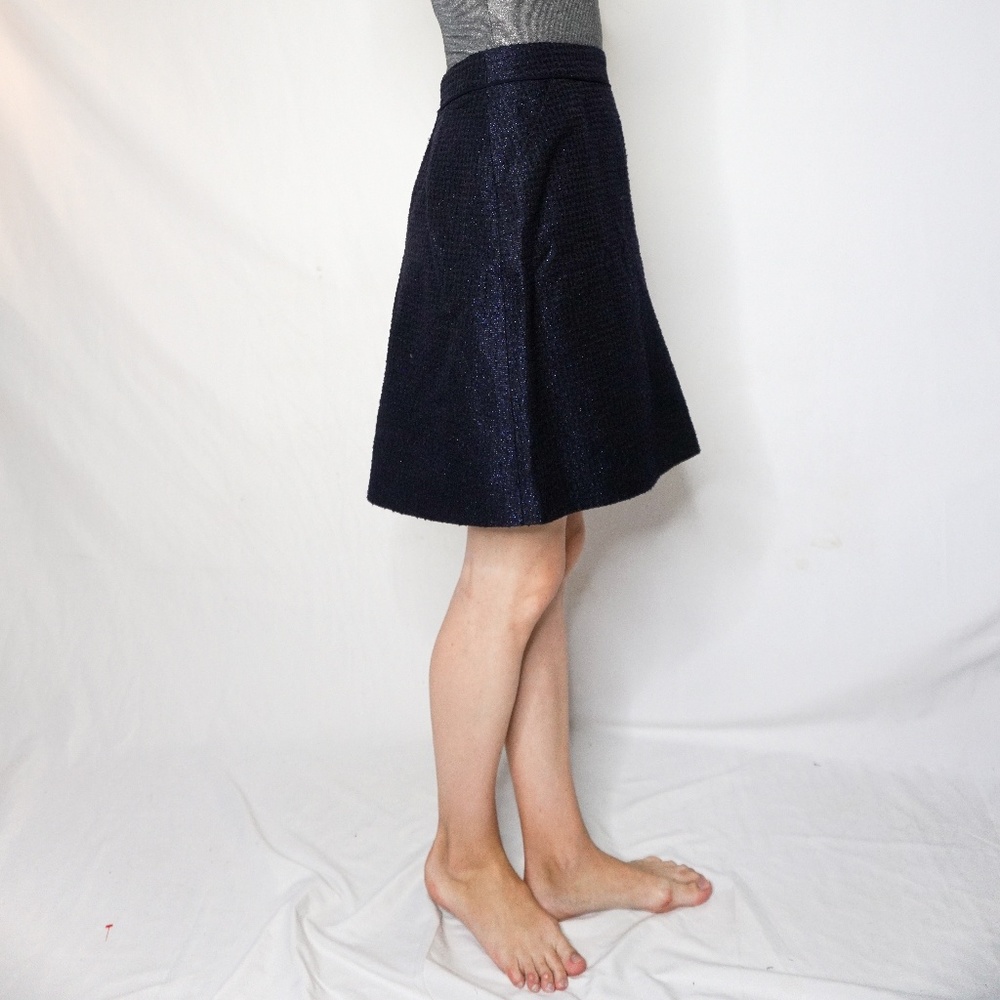 CHANEL Uniform Textured Blue Metallic Mini Skirt - Picture 2 of 7